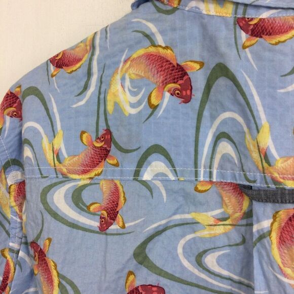 Tommy Bahama Mens The Kois of Summer Button Up Fish Tropical Hawaiian Shirt XL - Picture 6 of 10